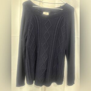 St. John's Bay Dark Blue Cable Knit Sweater